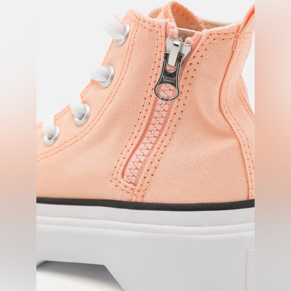 Converse | Women’s Peach All Star Lift Platform Side Zip Hi-Top Sneakers Sz 5.5 - Picture 4 of 16